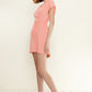 Women's Lace Trim Wrap Dress in Coral
