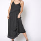 Women's Diagonal Patched Spaghetti Strap Maxi Dress In Black