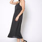 Women's Diagonal Patched Spaghetti Strap Maxi Dress In Black