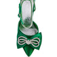Winged High Heel Rhinestone Embellished Sandals