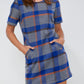 Buffalo Plaid Wool Blend Tee Dress