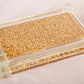 Gold Crushed Diamond Glass Tray in Gift Box