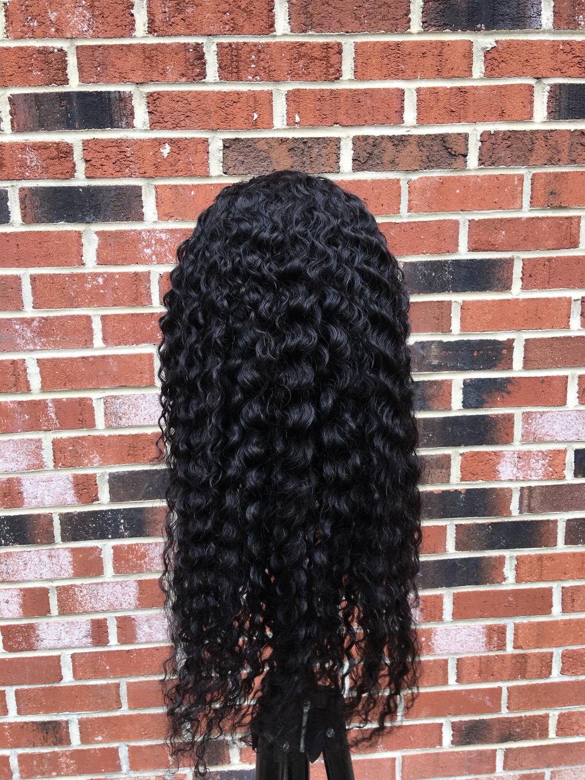 180% Density Full 4x4 Transparent Lace Front Jerry Curl Human Hair Wig