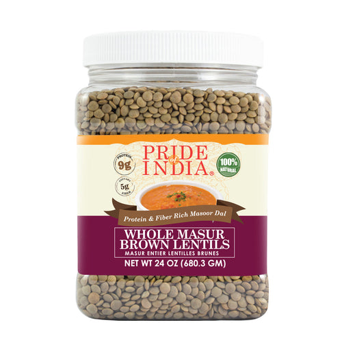 Indian Whole Brown Crimson Lentils - Protein & Fiber Rich Masoor Whole