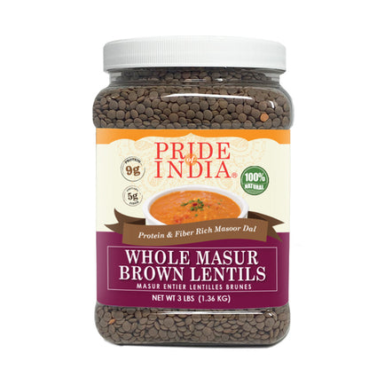 Indian Whole Brown Crimson Lentils - Protein & Fiber Rich Masoor Whole