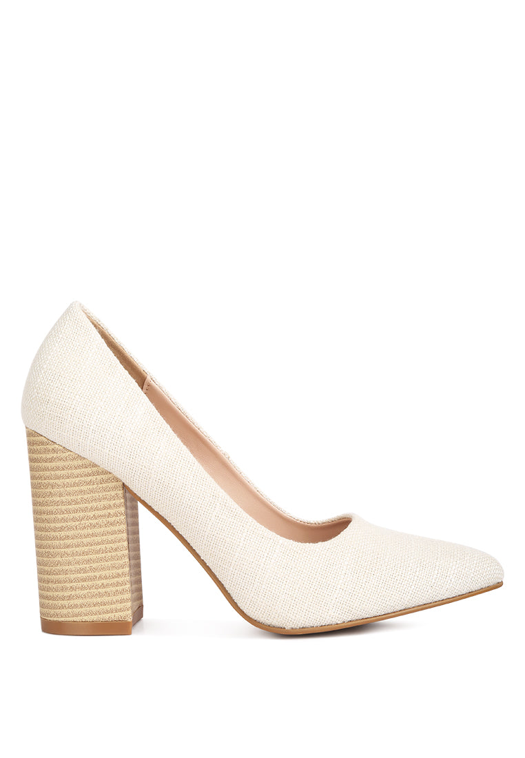 Elsie Canvas Block Heel Pumps