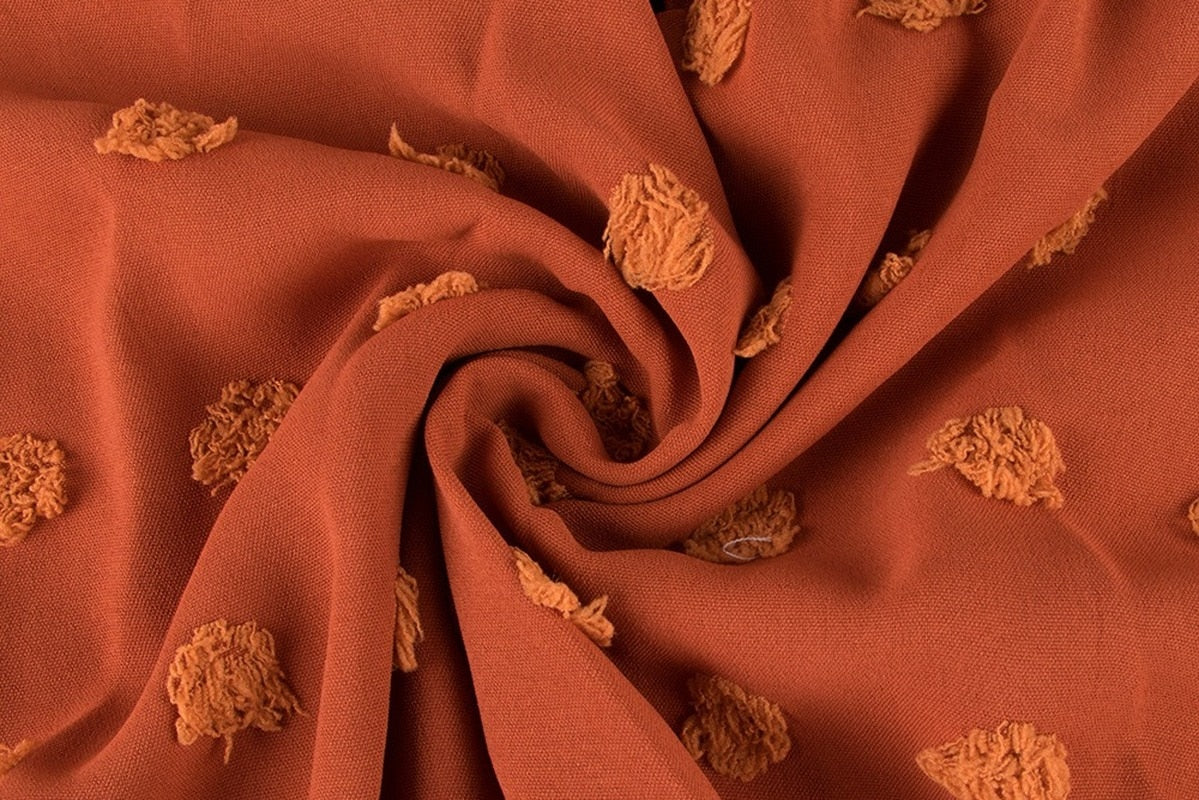 Brown Jacquard High Waist Full Ruffle Sleeve A-Line Midi Dress - Walbiz.com