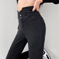 Skinny Pencil Jeans Four Buttons Vintage High Waist Women Slim Stretch