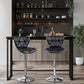 Bar Stools Set of 2, Adjustable PU Leather Swivel Barstools with Shell