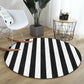 Black and White Decorative Round Carpet, Living Room Round Rug, Non