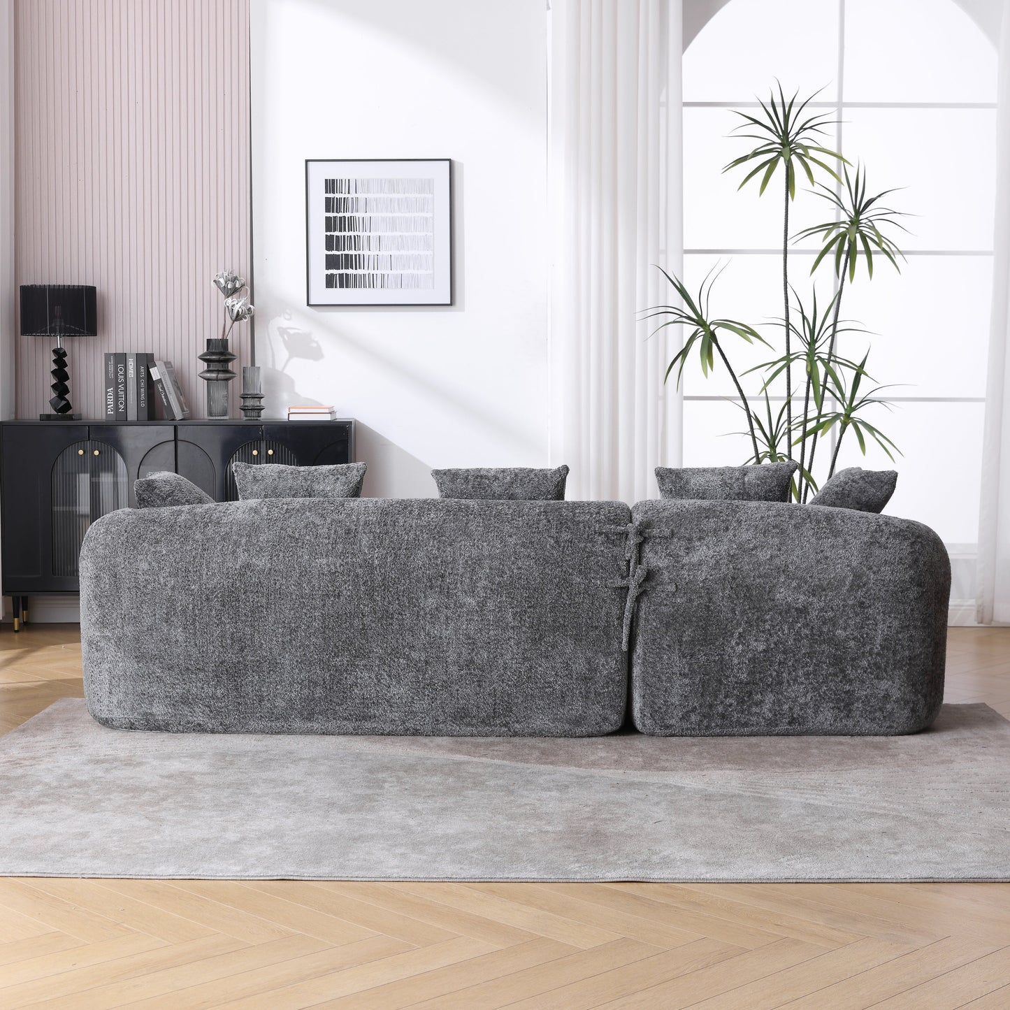 Boucle Sofa 3 Seater for Living Room Oversized Comfy Sofa L-Shape Sofa