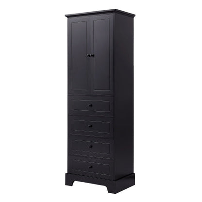 Cabinet With 2 Doors And 4 Drawers For Bathroom, Office