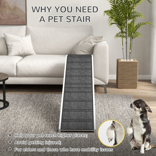 Ramp For Dog Bed, Pet Ramp For Dog With Non-slip Carpet And Top