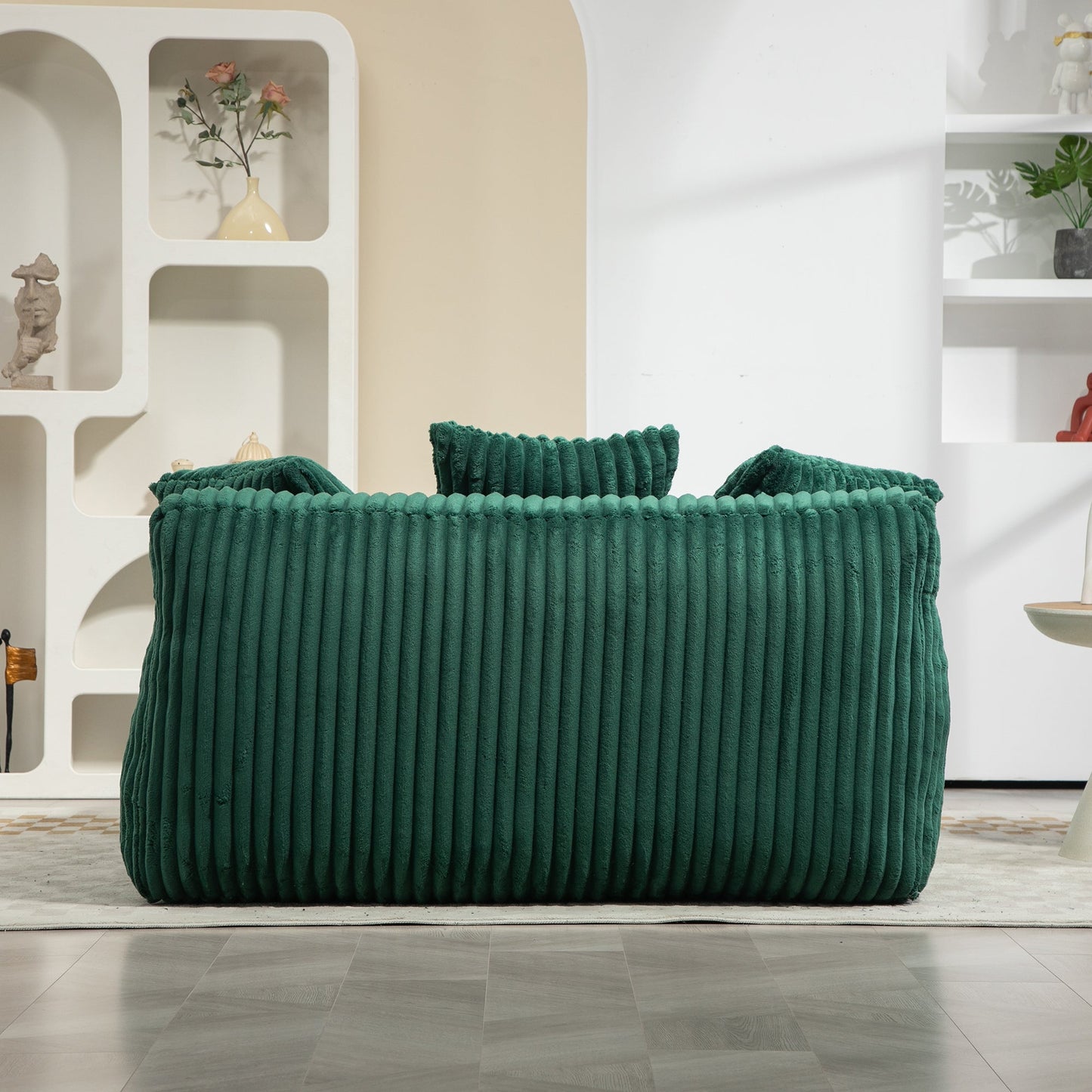 Corduroy lazy sofa With 3 back pillows,Comfy Sofa- Deep Seat Couch for