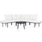 Patio Half- Moon Curved Outdoor Furniture Sofa Set with Coffee Table,