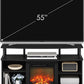 Jensen Open Shelving Storage Fireplace TV Entertainment Center for TV