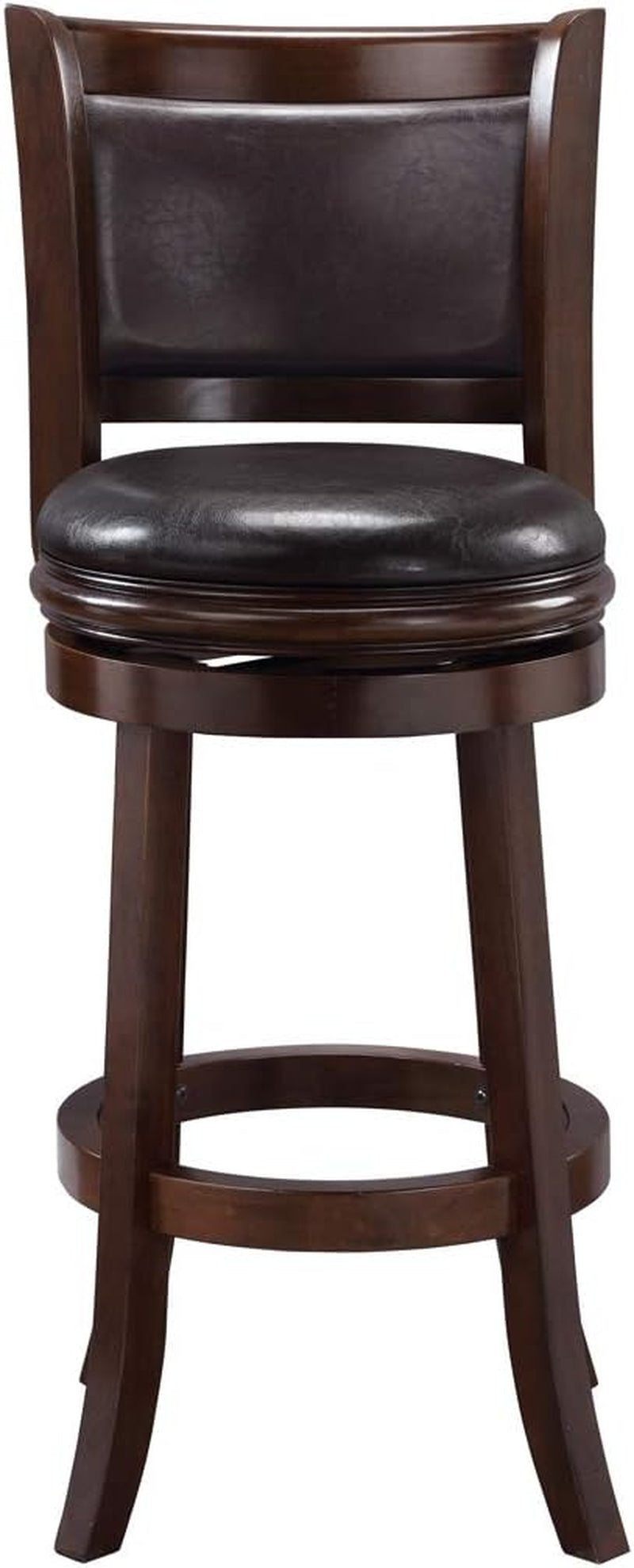 Augusta Bar Height Swivel Stool, 29-Inch, Cappuccino with Dark Brown