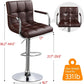 Tall Bar Stools Set of 2 Modern Square PU Leather Adjustable Barstools