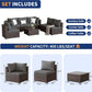 Patio Furniture Set, 7-Piece Outdoor Sectional with Waterproof Cover,