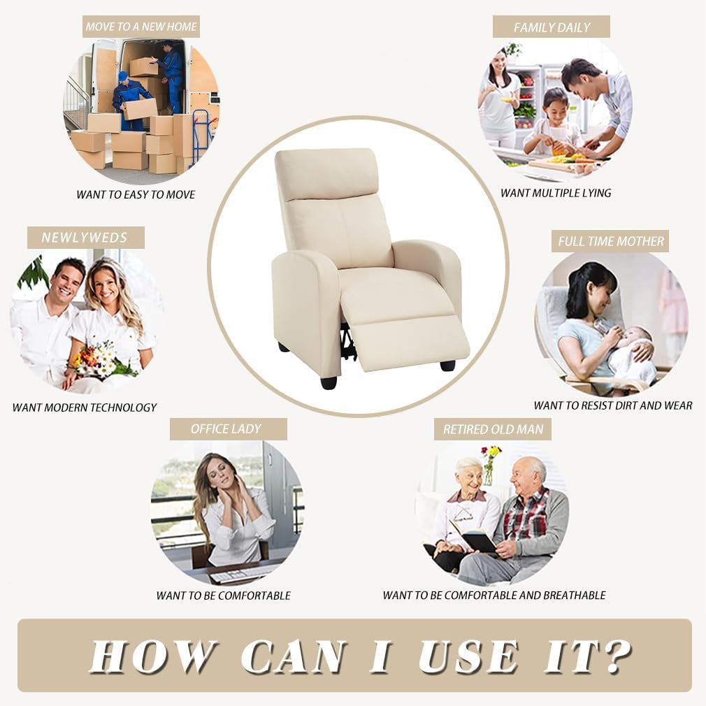 Recliner Chair for Living Room Home Theater Seating Single Reclining