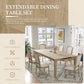 Rustic 7-Piece 78.1inch Extendable Dining Table Set with 18inch