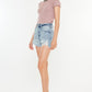 Kancan Distressed High Waist Denim Shorts with Pockets
