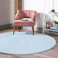 Blue Decorative Round Rug, Living Room Circle Carpet, Non Slip