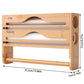 1pc Bamboo Kitchen Wrap Organizer - 4-in-1 Wall Mount Storage for