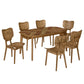 Vintage 7-Piece Dining Table Set with 6 Dining Chairs,Kitchen Table