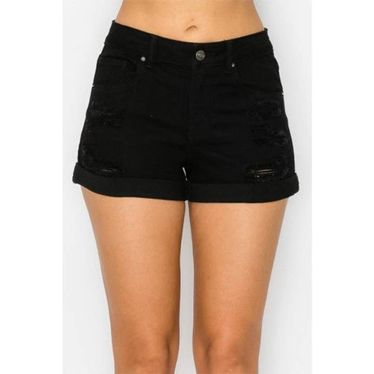 W VINTAGE DESTRUCTION SHORTS | BLACK / M