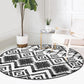Southwestern Round Rug, Aztec Area Rug, Living Room Circle Carpet, Non