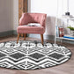 Southwestern Round Rug, Aztec Area Rug, Living Room Circle Carpet, Non