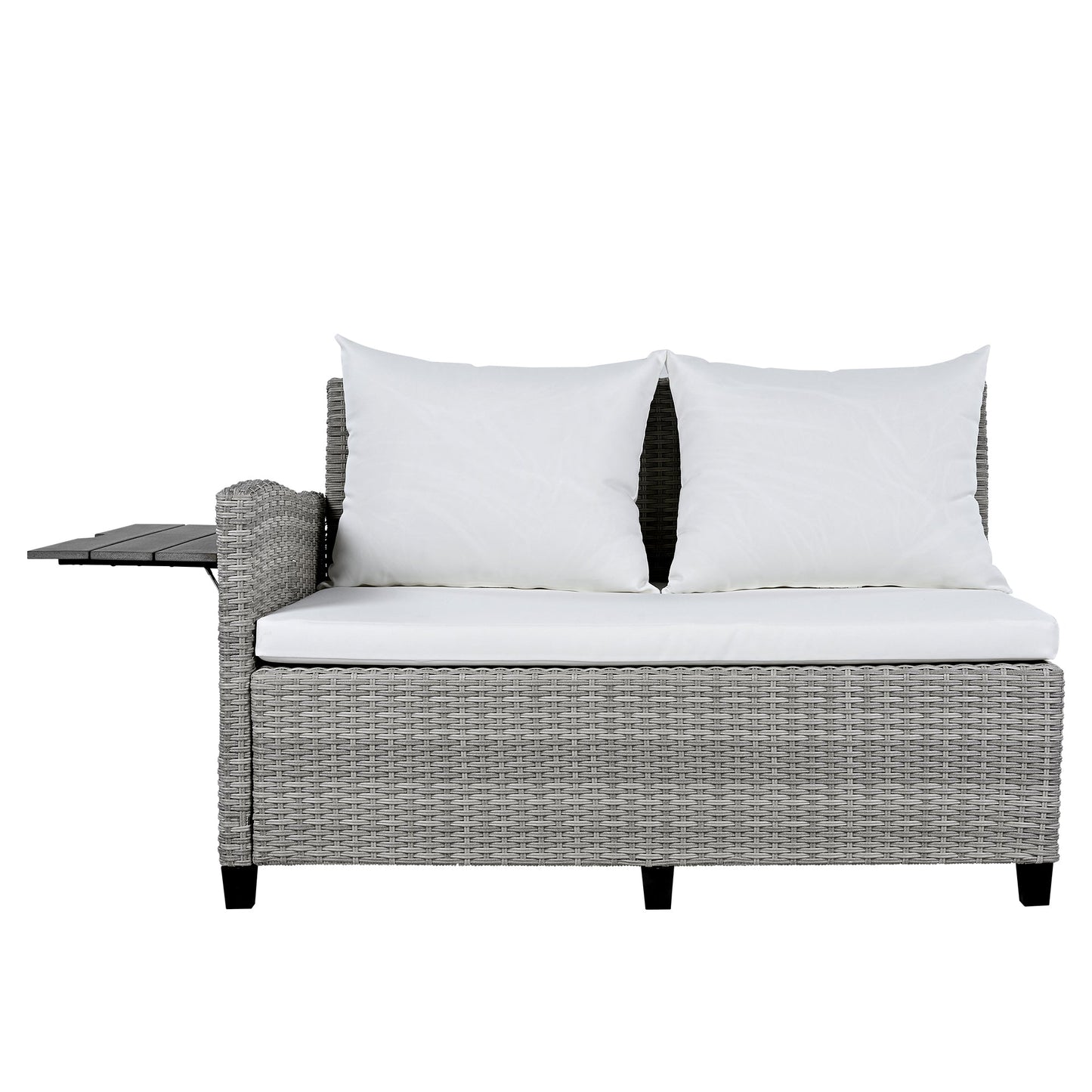 5-Piece Outdoor Patio Rattan Sofa Set, Sectional PE Wicker L-Shaped