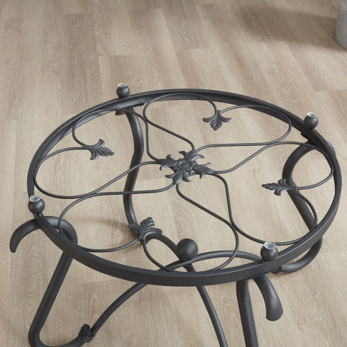 2 Piece Tempered Glass Surface Coffee Table Set, Decor Coffee Table