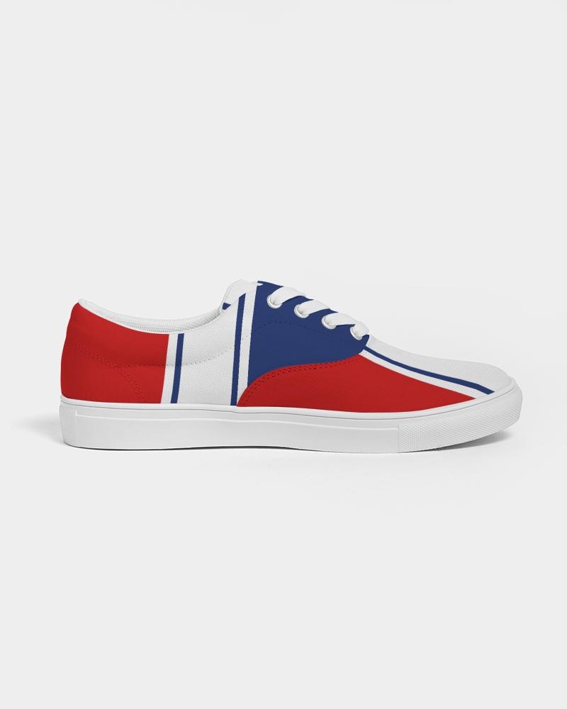 Sneakers For Men, Blue Red White Striped Print - Sports Shoes