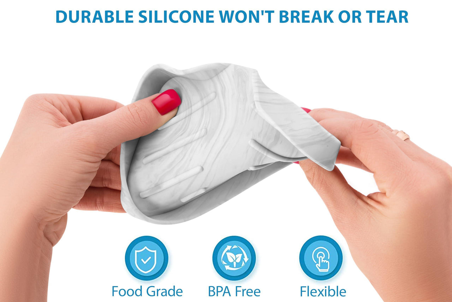 Marble Silicone Soap Dish Tray Self Draining Soap Holder for Bar Soap