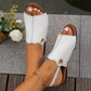 Fashion Solid Peep-toe Sandals With Back-srtap Summer Casual Outdoor
