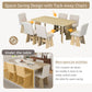 Modern 7-Piece Dining Table Set with 6 Upholstered Dining Chairs,