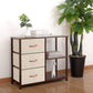 Rustic Brown Fabric Dresser, 4 Drawer Organizer Unit with 2 Shelves,