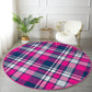 Plaid Patterned Decorative Round Rug, Plaid Living Room Circle Carpet,