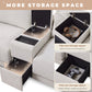 124'' Modular Sectional Sofa with Storage Console and Movable