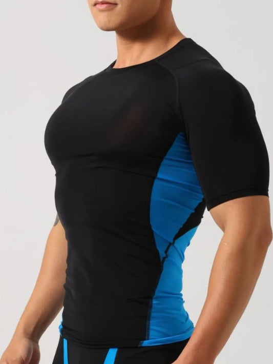 Mens Contrast Round Neck Short Sleeve T-Shirt - Walbiz Stylish Comfort