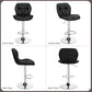 Bar Stools Set of 2, Modern Adjustable Kitchen Island Chairs, Black PU