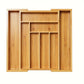 Premium Bamboo Kitchen Drawer Organizer - Expandable Cutlery & Utensil