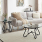 2 Piece Tempered Glass Surface Coffee Table Set, Decor Coffee Table