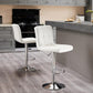 Bar Stools Set of 4, Armless PU Leather Adjustable Swivel Barstools,