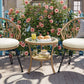 Outdoor Leisure Set, 2 Rattan Single Chairs with A Glass Round Table,