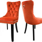 Solid Wood Dining Chairs with Nailhead Back (Set of 2, Orange)