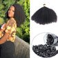 Mongalian Afro Kinky Curly i Tip Microlinks Braiding Human Hair Extens