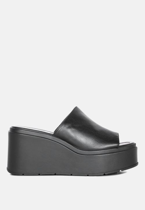 Ama Black High Casual Sandals